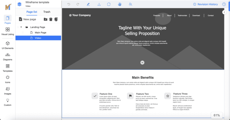 Landing Page Wireframe Templates