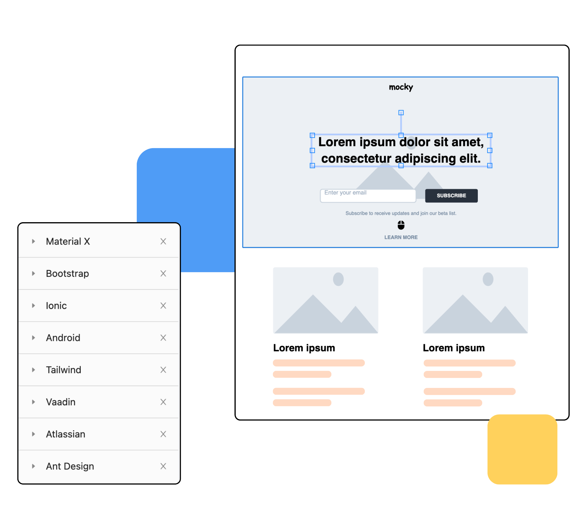 Wireframes diagrams for Confluence
