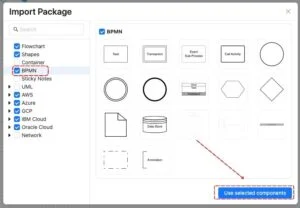 Choose BPMN diagram components