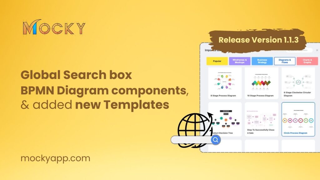 Mocky 1.1.3 Release: Global Search box with more Components & Templates